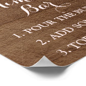 Mimosa Bar Sign Pink Wasserfarbe Blume Holz Poster (Ecke)