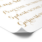 Mimosa Bar Sign Poster aus der Blume Gold und Weiß (Ecke)