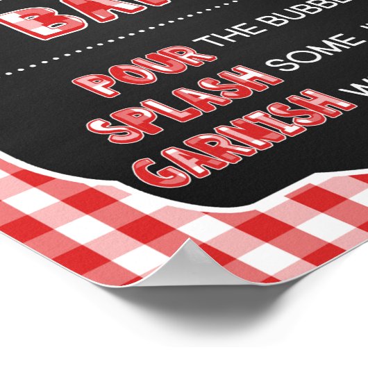 Mimosa Bar Sign - Red Baby Q Poster (Ecke)