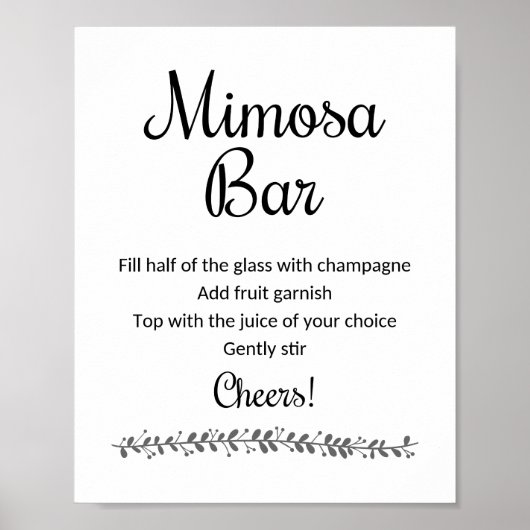 Mimosa Bar Sign - Rochester Poster (Vorne)