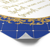 Mimosa Bar Sign Royal Blue Gold Prince Baby Dusche Poster (Ecke)