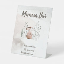 Mimosa Bar Sign, Woodland Animals Kinderdusche