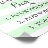 Mimosa Bar signieren Minze Blume Streifen Poster (Ecke)