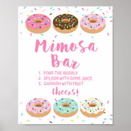 Mimosa Bar signieren Rosa Donut Sprinkle Tafelschi Poster