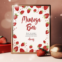 Mimosa Bar Strawberries Babyduschzeichen Poster