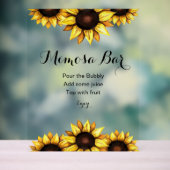 Mimosa Bar Sunflower Wedding Acrylschild (Neutral)
