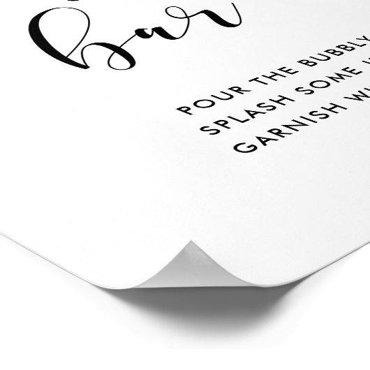 Mimosa-Bar-Trauungszeichen Poster (Ecke)