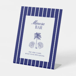 Mimosa Bar Vintage Navy Beach Bachelorette Sockelschild