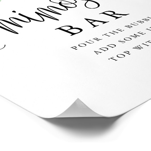 Mimosa Bar Wasserfarbe Blume Blüte Personalisiert Poster (Ecke)