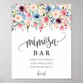 Mimosa Bar Wasserfarbe Blume Blüte Personalisiert Poster (Vorne)
