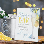 Mimosa Bar Watercolor Lemon Stehend Sockelschild