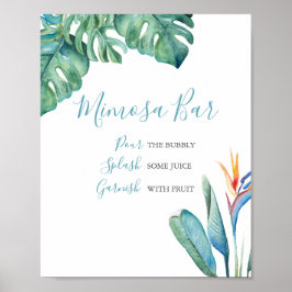 Mimosa Bar Watercolor Tropische Flora Poster