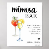 Mimosa Bar Wedding Bar Script Sign Poster (Vorne)