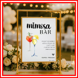 Mimosa Bar Wedding Bar Script Sign Poster