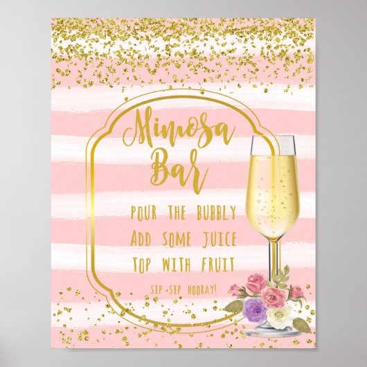 Mimosa Bar Wedding Schildkröte Konfetti Poster (Vorne)