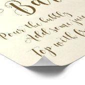 Mimosa Bar Wedding Sign Elfenbeinflorale Poster (Ecke)