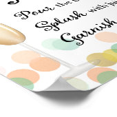 Mimosa Bar Wedding Sign Gold, Rosa, Minze Poster (Ecke)