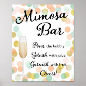 Mimosa Bar Wedding Sign Gold, Rosa, Minze Poster (Vorne)