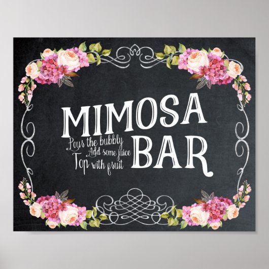 Mimosa Bar Wedding Sign Grillen Poster (Vorne)