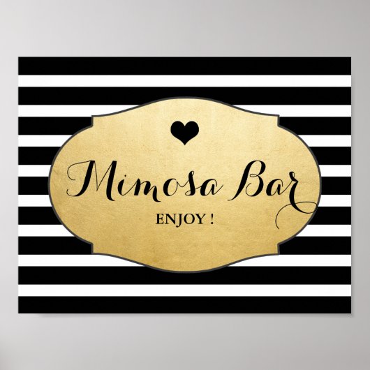 Mimosa Bar Wedding Sign Imitate Poster (Vorne)