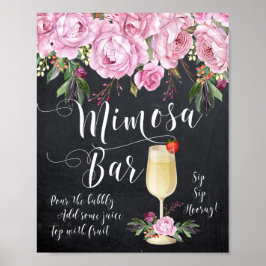 Mimosa Bar Wedding Sign Lilac Floral Poster