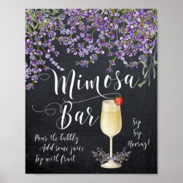 Mimosa Bar Wedding Sign Lilac lila Lavendel Poster