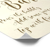 Mimosa Bar Wedding Sign Peach floral Poster (Ecke)