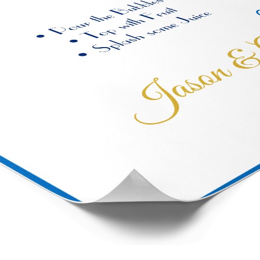 Mimosa Bar Wedding Sign Poster (Ecke)