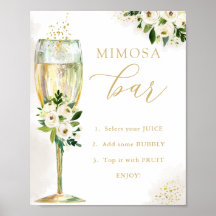 Mimosa Bar White and Gold Blume & Glasdusche