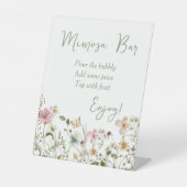 Mimosa Bar Wildblume Brautparty Sockelschild (Vorderseite)