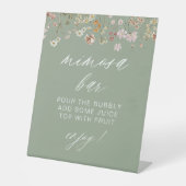 Mimosa Bar Wildblume Modernes Brautparty Sockelschild (Vorderseite)