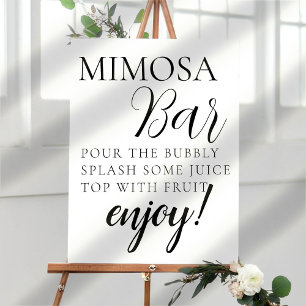 Mimosa-Bar-Zeichen für minimales Text-Script Poster