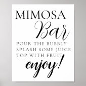 Mimosa-Bar-Zeichen für minimales Text-Script Poster (Vorne)