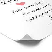 Mimosa-Bar-Zeichen, Hochzeitsblase Bar Poster (Ecke)