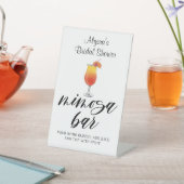 Mimosa-Bar-Zeichen in Wasserfarbe Sockelschild (In SItu)