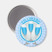 Mimosa Blue Champagne Glasses Magnet (Vorderseite/Rückseite)
