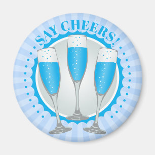 Mimosa Blue Champagnergläser Magnet