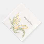 Mimosa Blume Hochzeitspapiere Serviette (Ecke)
