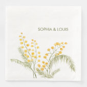 Mimosa Blume Hochzeitspapiere Serviette (Vorderseite)