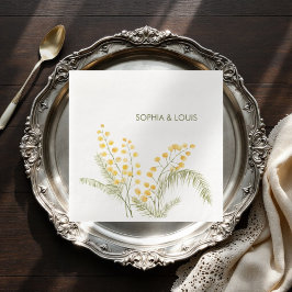 Mimosa Blume Hochzeitspapiere Serviette