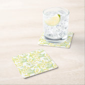 Mimosa-Blume-Muster Rechteckiger Pappuntersetzer (Vor Ort)