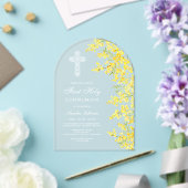Mimosa-Blumenbogen Erstkommunion Acryleinladungen (Insitu (Hochzeit))
