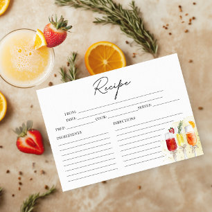 Mimosa Brautparty Rezeptkarte Einladung