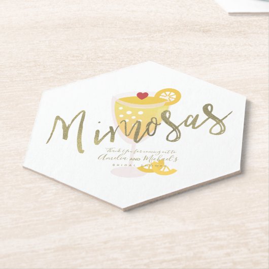Mimosa Brautparty Vielen Dank Gold Yellow  Untersetzer (angewinkelt)