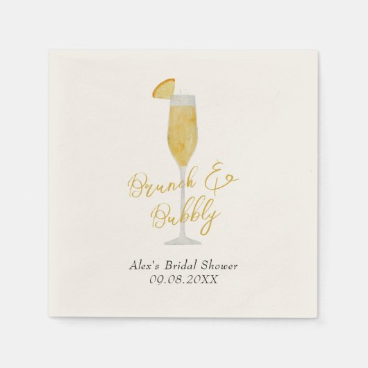 Mimosa Brunch Cocktail Brautparty Serviette (Vorderseite)