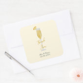 Mimosa Brunch Cocktail Gastgeschenk Hochzeit Quadratischer Aufkleber (Umschlag)