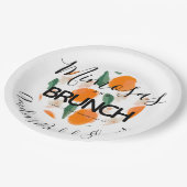 Mimosa Brunch Handgezeichnetes Brautparty Pappteller (Schrägansicht)