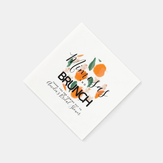 Mimosa Brunch Handgezeichnetes Brautparty Serviette (Ecke)