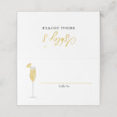 Mimosa Brunch und Bubbly Showdusche Tischnummer Platzkarte (Außenseite Aufgefaltet)