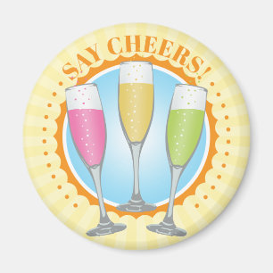 Mimosa Colorful Champagne Glasses Magnet